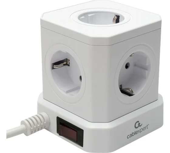 Сетевой фильтр Cablexpert Tower TWR-5 белый (TWR-5-U4-W-2)