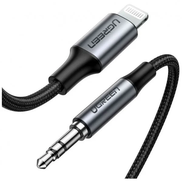 Кабель Lightning(m) на Audio(m) 3.5mm, AUX, 1m US315 (70509)