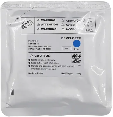 Девелопер CET IU-217C-Developer для KONICA MINOLTA Bizhub C227i/C257i/C287i (CET) Cyan (CET171046)