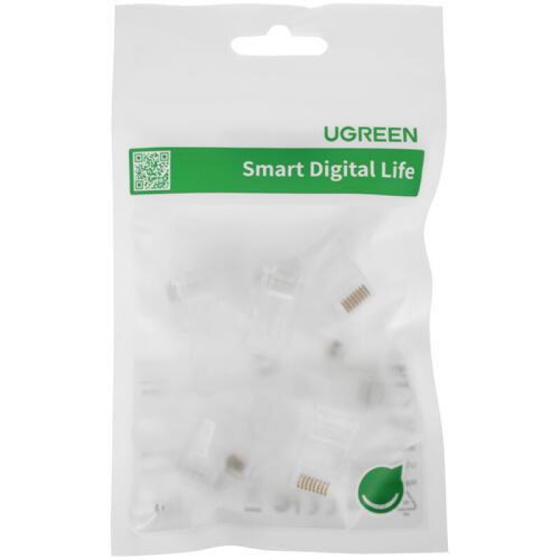 Коннектор UGREEN RJ-45 (UTP) CAT 6, 10шт., NW120 (50961)