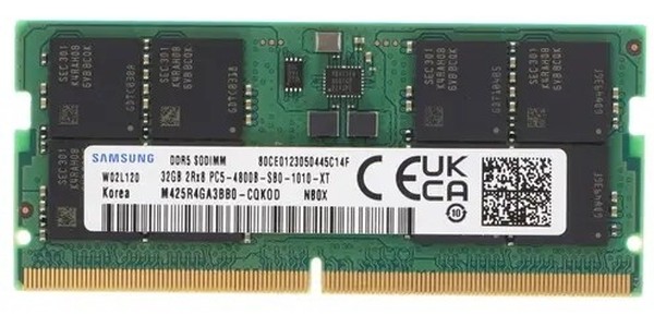 Оперативная память для ноутбука 32GB DDR5 4800MHz Samsung SO-DIMM (M425R4GA3BB0-CQKO) (M425R4GA3BB0-CQKOL)