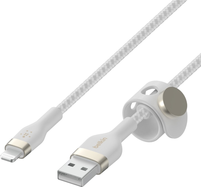 Кабель Belkin USB-A to LTG Braided Silicone 3м White (CAA010BT3MWH)