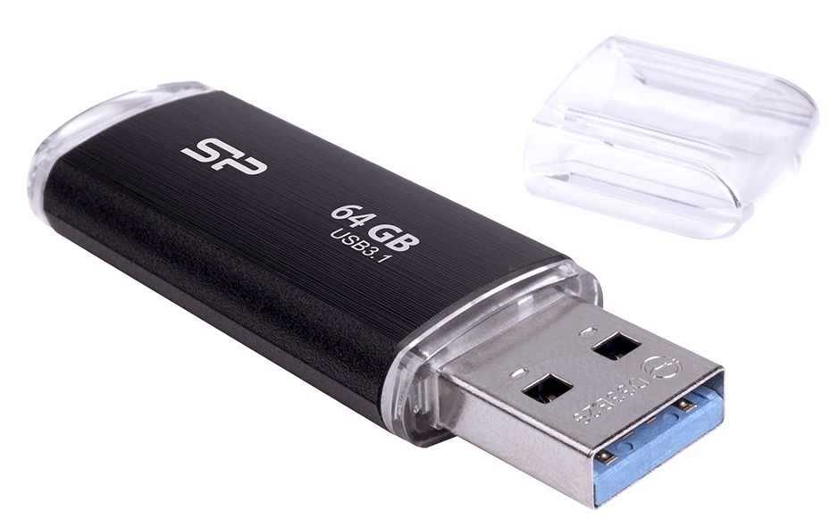 Флэш-накопитель Silicon Power Blaze - B02, 32GB, Black (SP032GBUF3B02V1K)