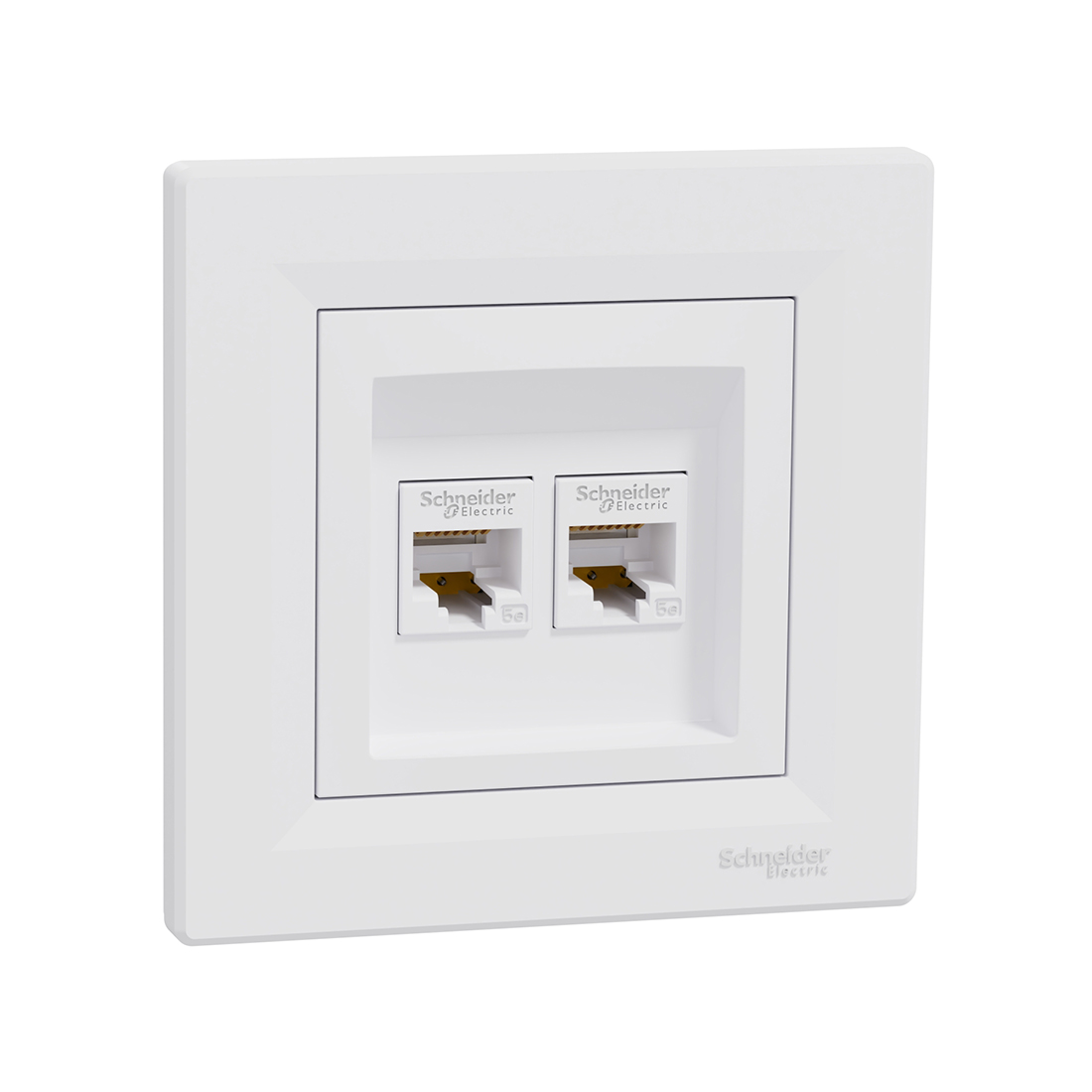 Розетка двойная компьютерная SE EPH4400121 Asfora RJ45 в сборе белый (EPH4400121)