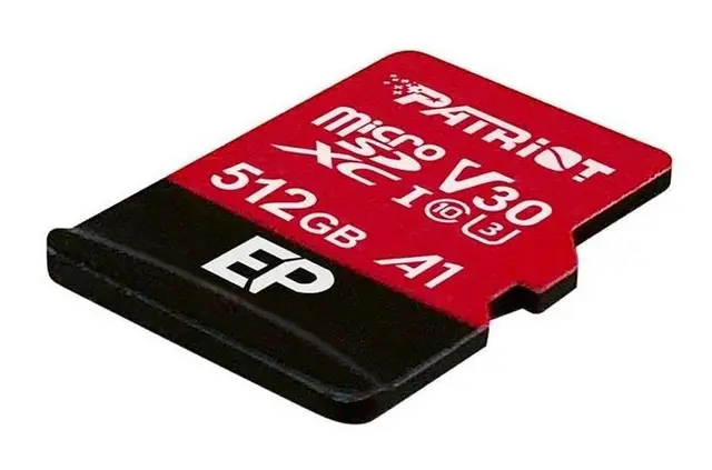 Карта памяти MemoryCard microSDXC 512GB, Patriot, Class 10, UHS-I, U3, +adapter SD (PEF512GEP31MCX)