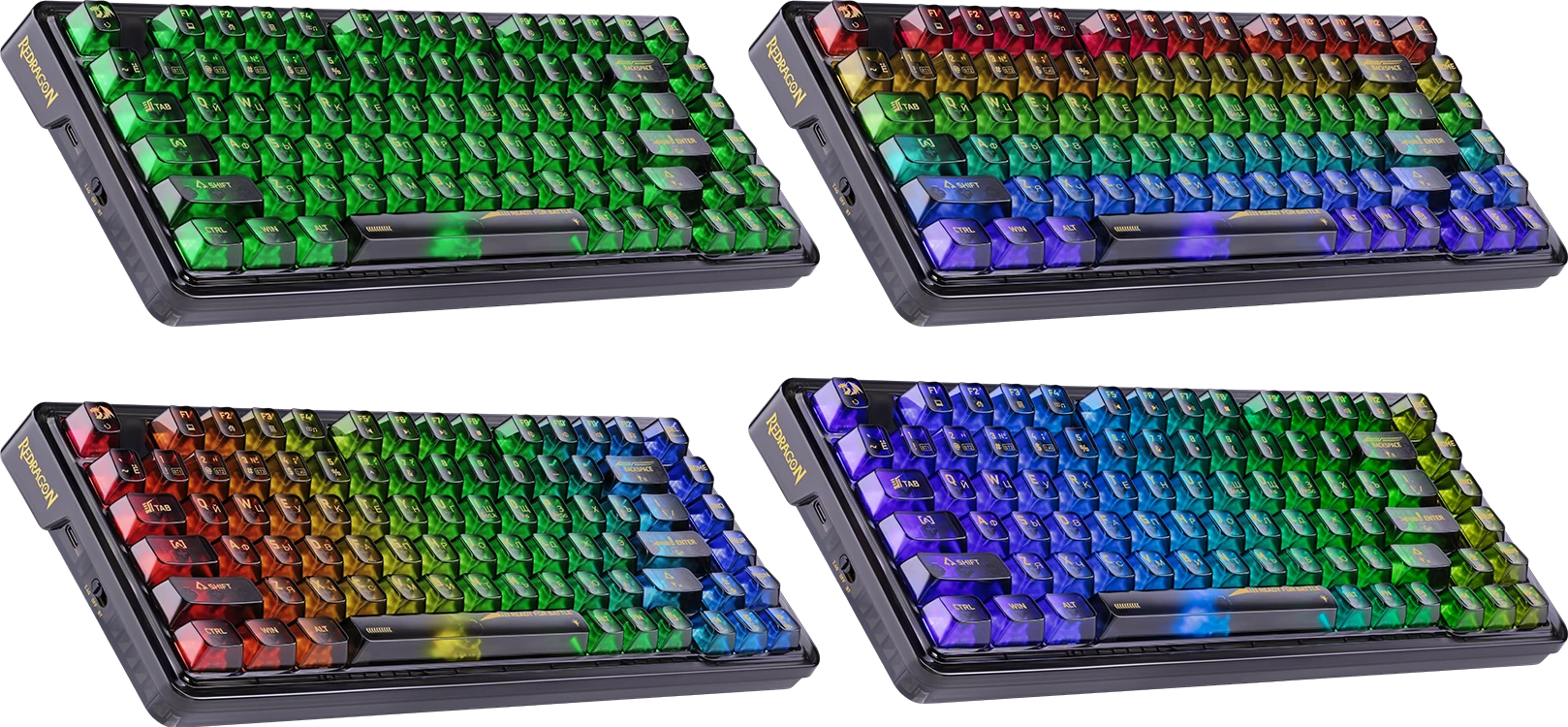 Клавиатура Redragon Elf PRO transparent/black (71742)