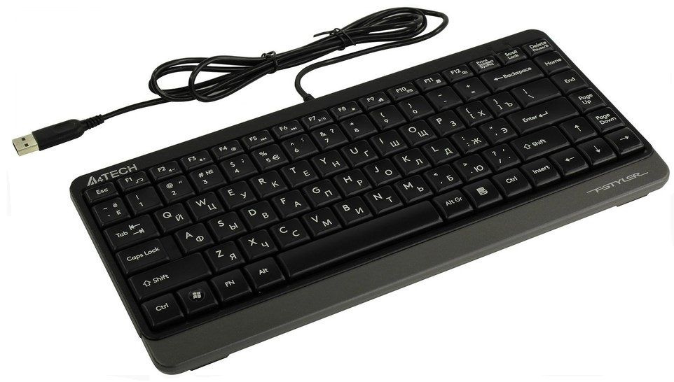 Клавиатура A4Tech Fstyler FK11, Slim, Multimedia, Black-Gray, USB (FK11(BLACK-GRAY))
