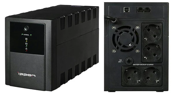 Источник бесперебойного питания Ippon Back Basic 2200 Euro, 2200VA, 1320Вт, управление по USB, без комлекта кабелей (1108028)