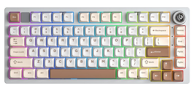 Клавиатура AULA Hi75C Pro, Turquoise switch (Hi75C Pro White+Brown+Light Yellow)