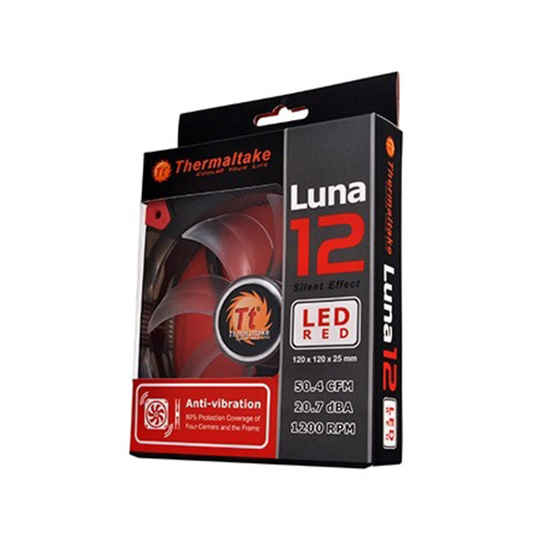 Кулер для компьютерного корпуса Thermaltake Luna 12 LED Red (CL-F017-PL12RE-A)
