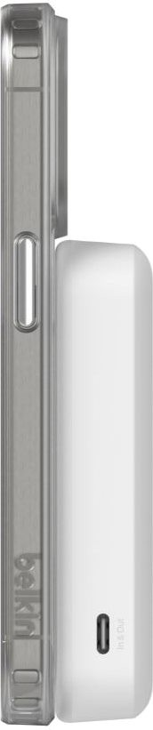 Портативный внешний аккумулятор Belkin 10k Qi2 MagSafe Compatible Powerbank with kickstand, White (BPD008BTWH)