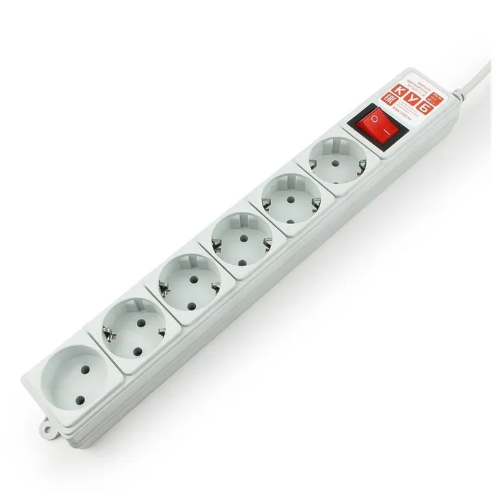 Сетевой фильтр Power Cube, 3м, 6 розеток, Серый (SPG(5+1)-B-10) Сетевой фильтр Power Cube, 3м, 6 розеток, Серый (SPG(5+1)-B-10)
