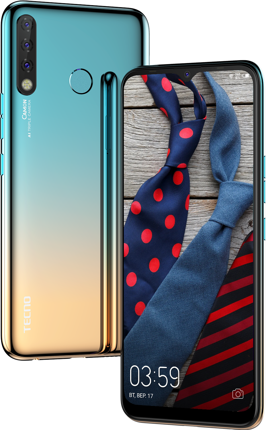 Смартфон Tecno Camon 12, 4/64GB, Sky Cyan (CC7 SKY CYAN 4/64GB)