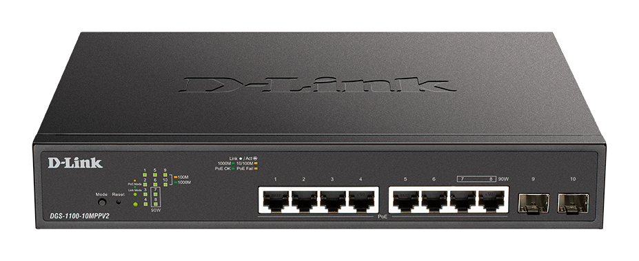 Коммутатор D-Link DGS-1100-10MPPV2 (DGS-1100-10MPPV2/A3A) Коммутатор D-Link DGS-1100-10MPPV2 (DGS-1100-10MPPV2/A3A)
