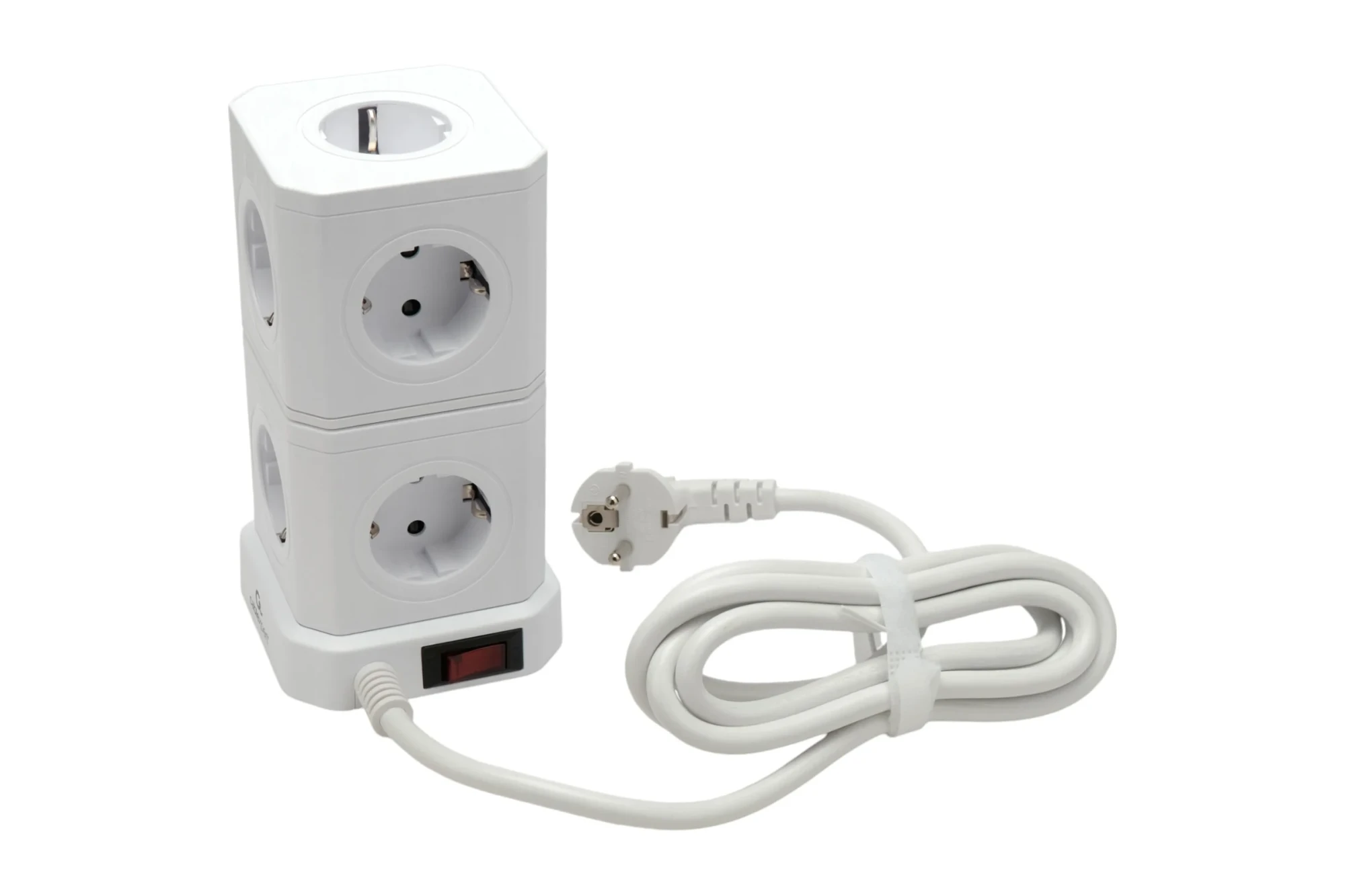 Сетевой фильтр Cablexpert Tower TWR-9-U4-W-2 белый (TWR-9-U4-W-2)