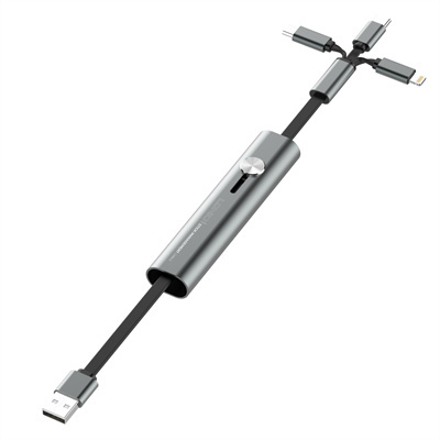 Кабель Micro USB/Lightning/USB Type-C LDNIO LC99, 0.3m, Gray (690925)