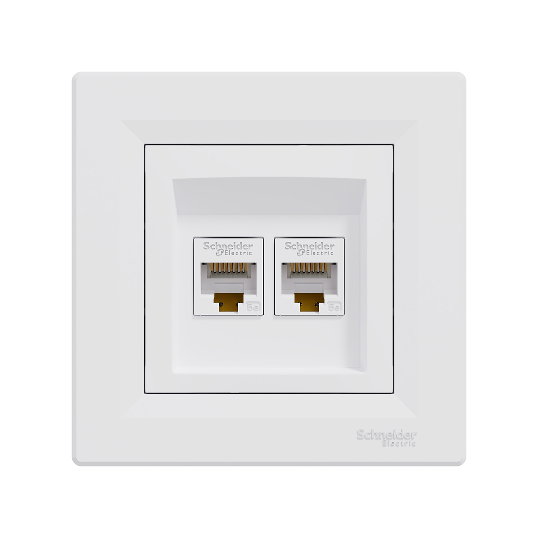 Розетка двойная компьютерная SE EPH4400121 Asfora RJ45 в сборе белый (EPH4400121)