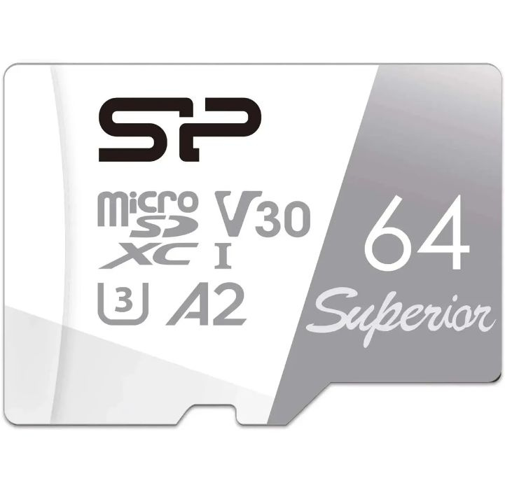 Карта памяти microSDXC  64GB, Silicon Power, Class 10 + adapter (SP064GBSTXDA2V20SP)