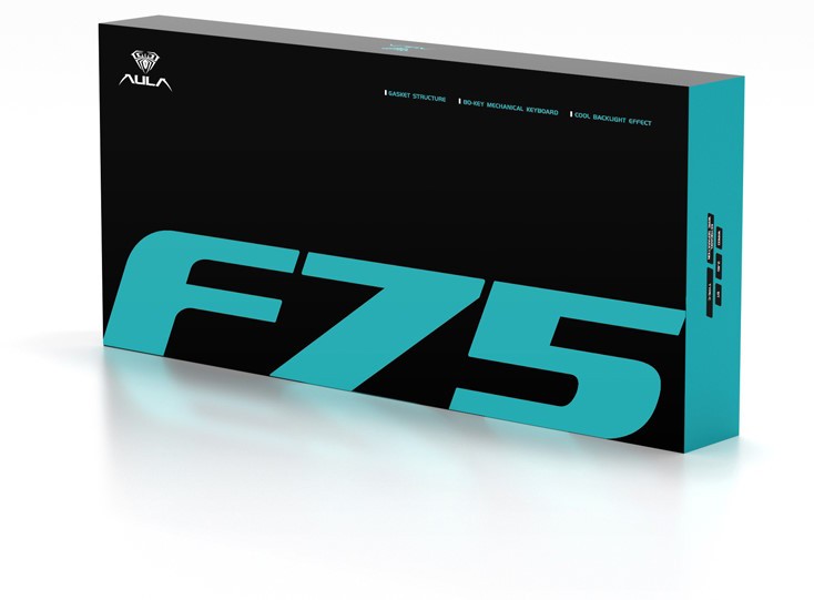 Клавиатура AULA F75, Gray Wood V3 (F75 Black+Dark Blue+Orange)