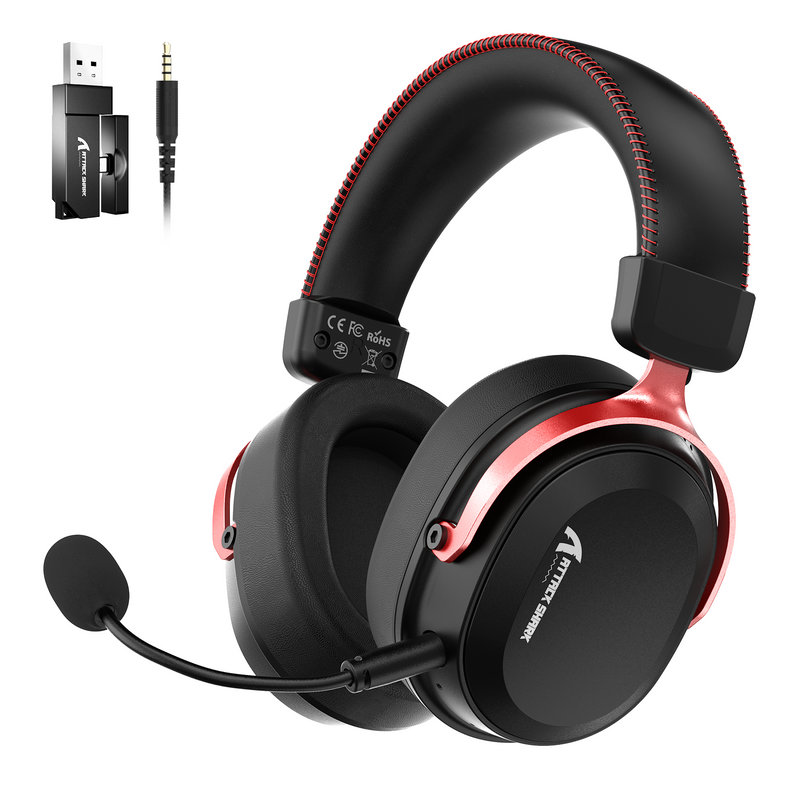 Беспроводные наушники Attack Shark L30 PRO Черный-красный Bluetooth (L30 PRO_Black Red)