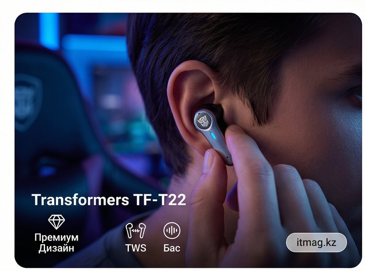 Наушники беспроводные TWS Transformers TF-T22, Gray (Silver) (TF-T22_Gray (Silver))