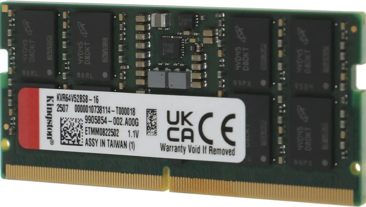 Оперативная память для ноутбука SO-DIMM Kingston Valueram DDR5 16GB 6400MT/s (KVR64V52BS8-16)