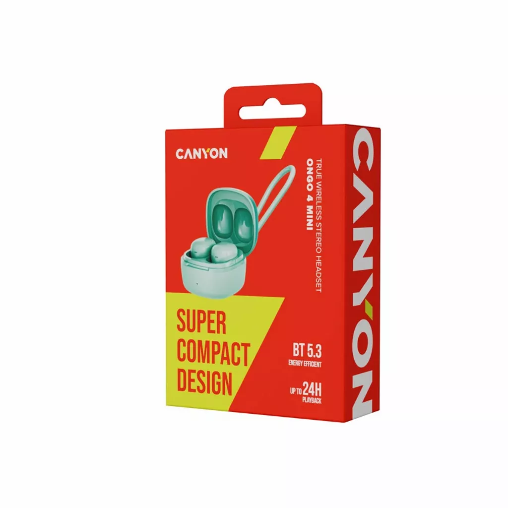 Наушники CANYON OnGo 4 mini TWS Green (CNS-TWS4GR)