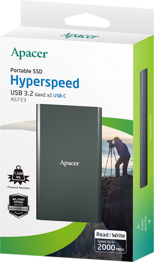 Внешний SSD диск Apacer 512GB AS723 Черный (AP512GAS723B-1)