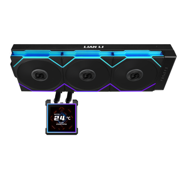 Водяное охлаждение для CPU Lian Li HydroShift II LCD-S 360TL, Black (G89.GHS2LCDS36TFB.00)
