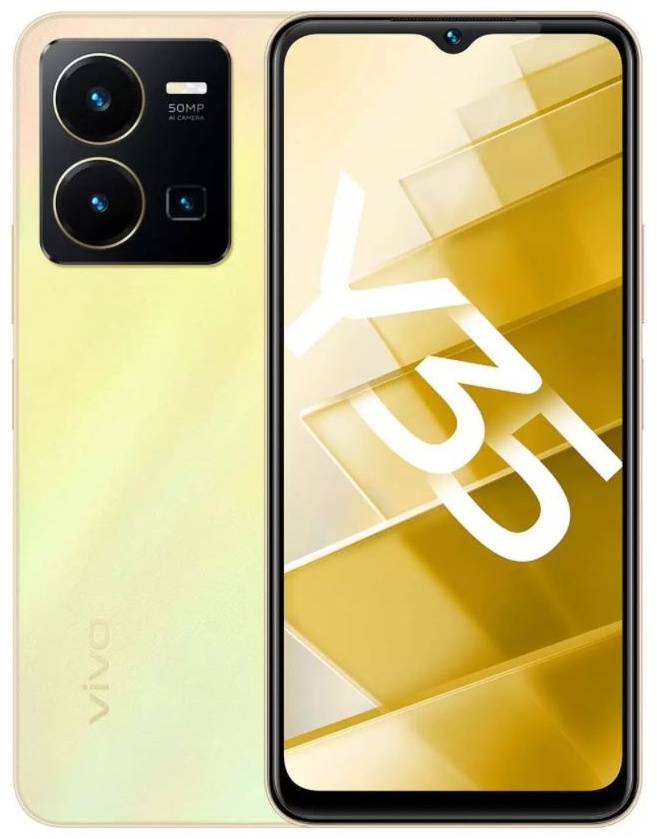 Смартфон vivo Y35, 4/64GB, Dawn Gold (V2205 64GB ЗОЛОТОЙ РАССВЕТ/АЛТЫН ТАҢ)