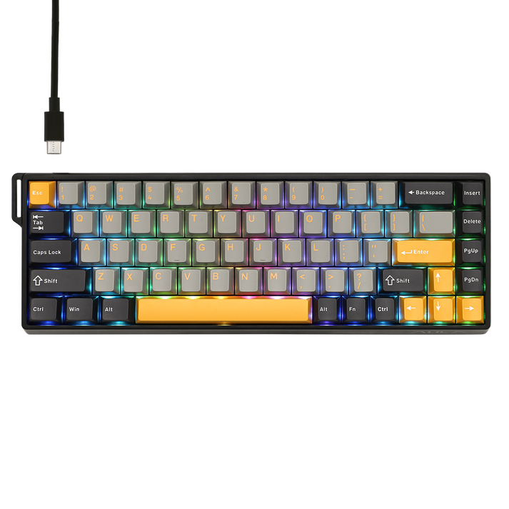 Клавиатура AULA WIN68, Gray Wood switch, Black-Grey-Yellow (WIN68HE MAX DGLGY)