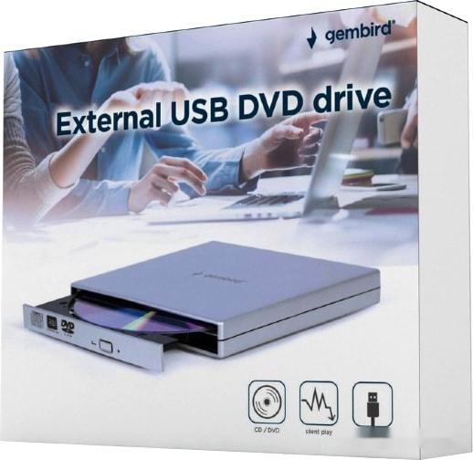 Внешний оптический привод Gembird (DVD-USB-02-SV)