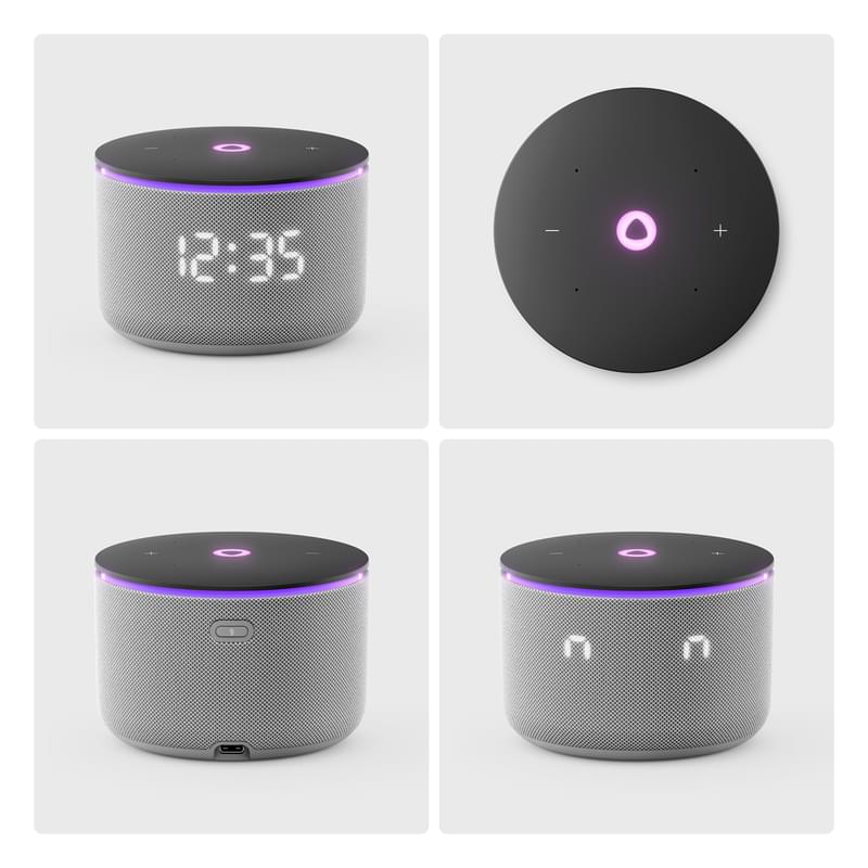 Колонка Яндекс.Станция Мини 3 Про на YaGPT, Grey, 18Вт, Wi-Fi, USB-C (YNDX-00059 GREY)