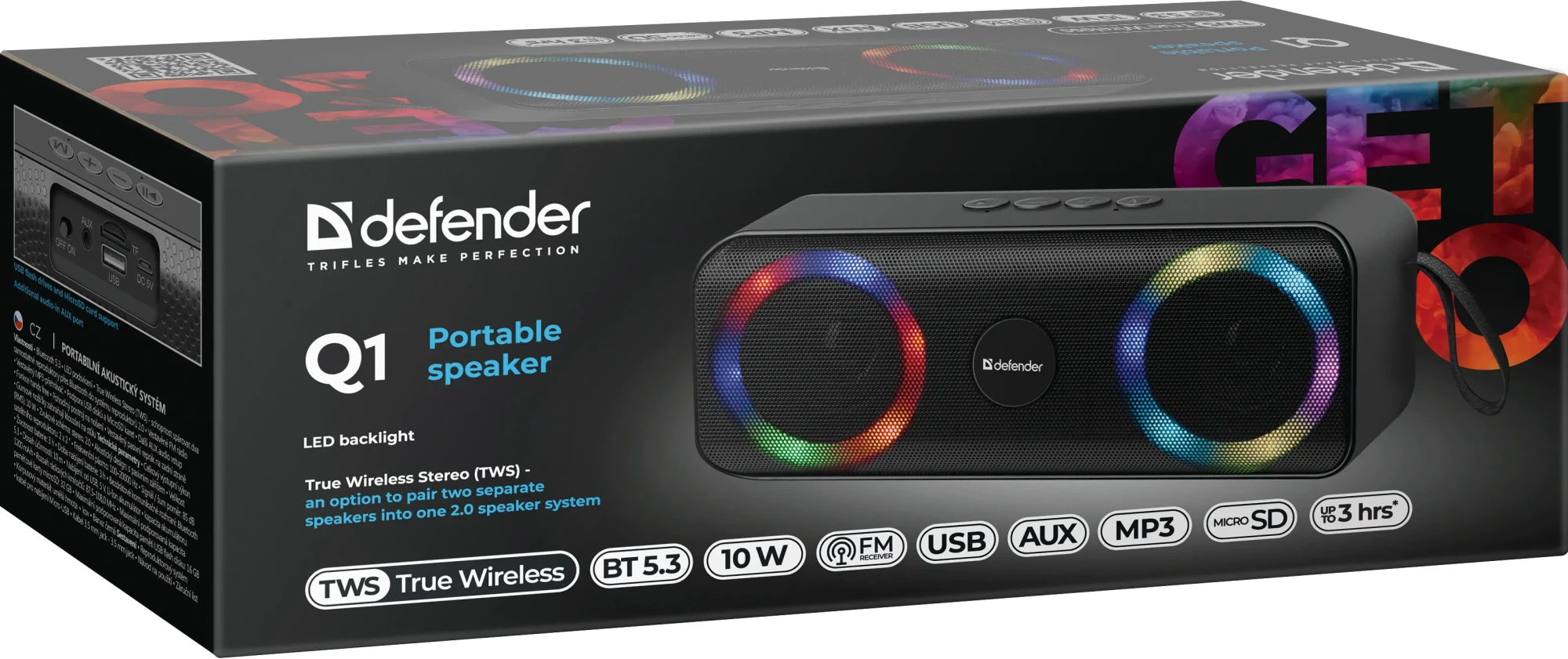 Портативная колонка Defender Q1 черный (65301)