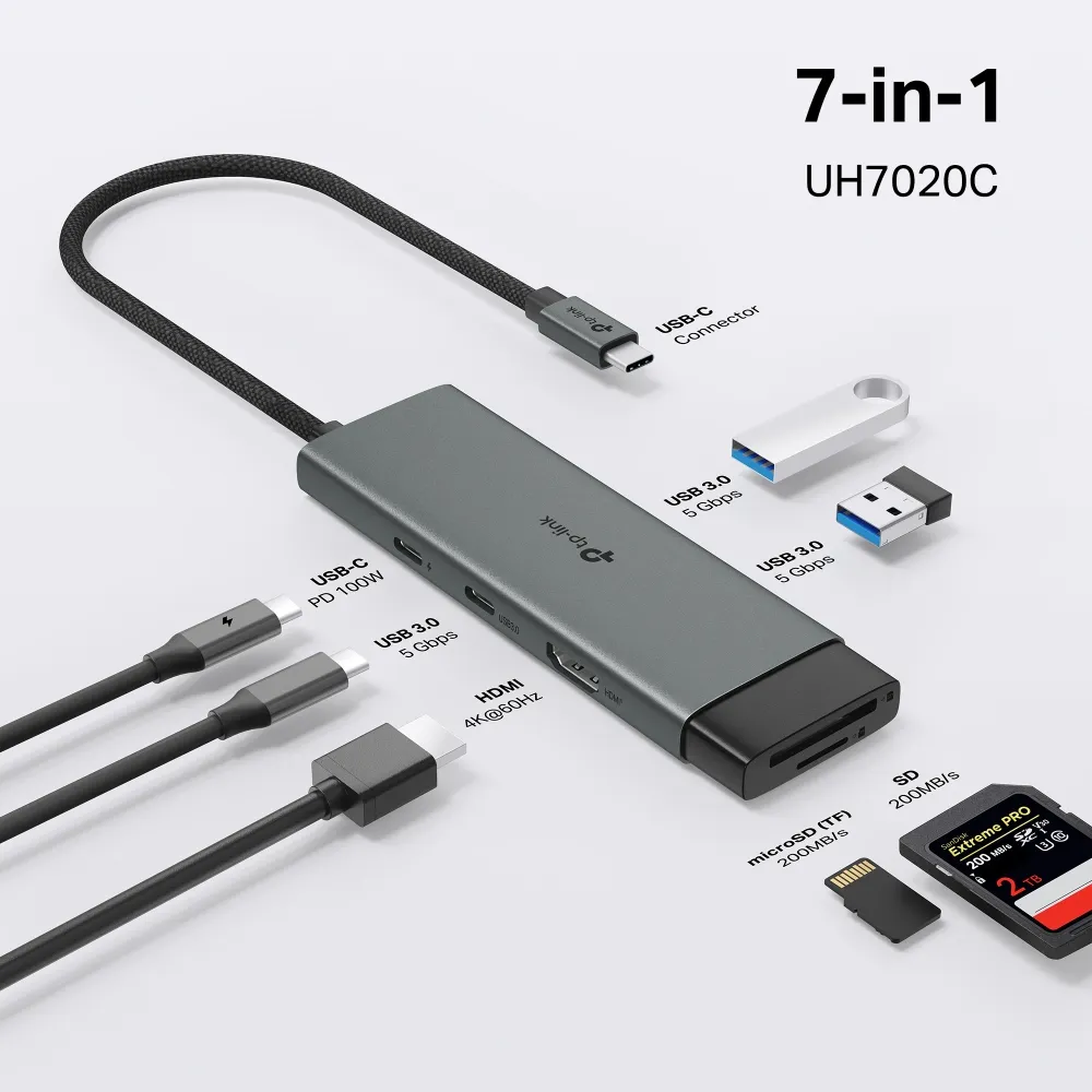 USB Хаб 7 в 1 Tp-Link UH7020C (UH7020C(UN))