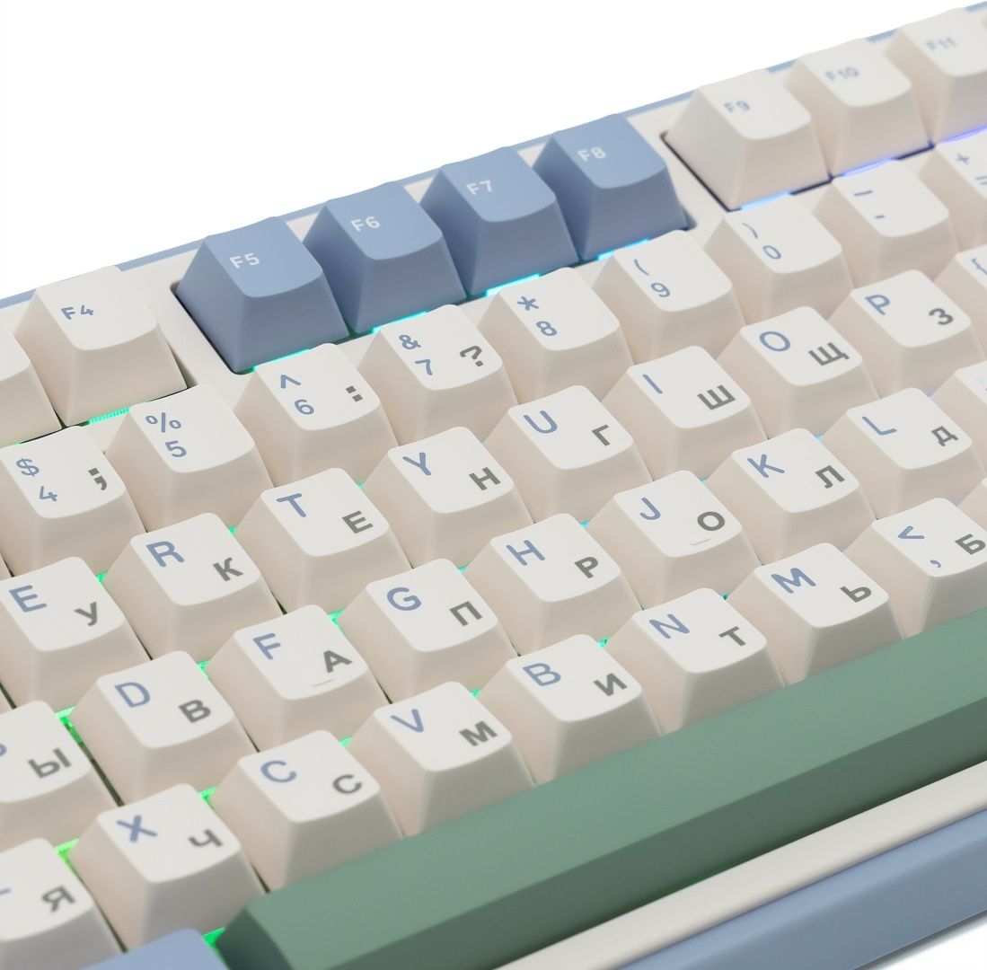 Клавиатура AULA F75, Gray Wood V3 (F75 Light Purple+Beige+Light Green)