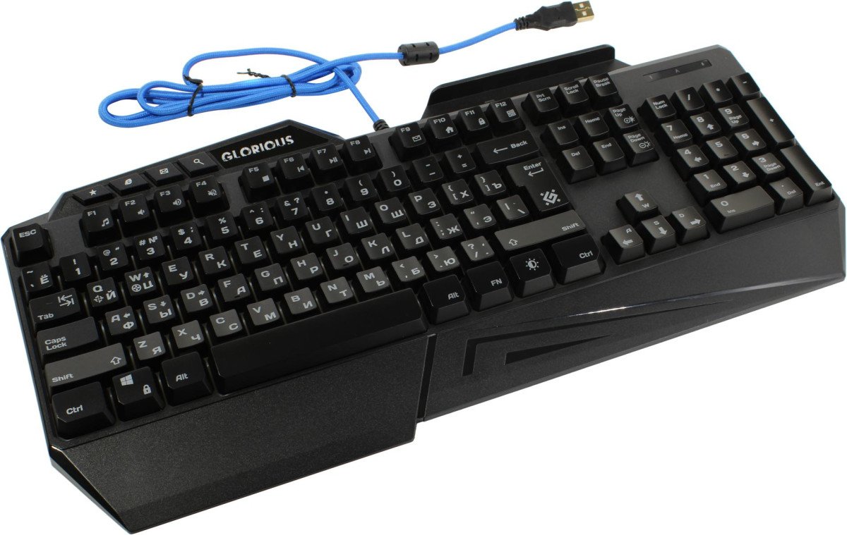 Клавиатура проводная игровая Defender Glorious GK-310L ENG/RUS,RGB подсветка (45310)