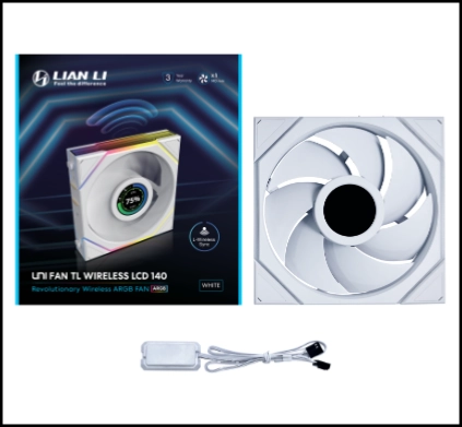 Вентилятор для корпуса Lian Li UNI FAN TL140 LCD Wireless 140mm RGB White (G99.14TLLCD1W1W.00)