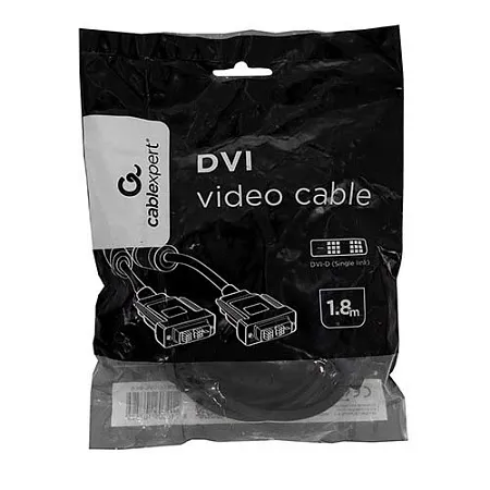 Кабель SVGA, DVI-D to DVI-D, m/m, Cablexpert, CC-DVIL-BK-6, 1.8м (CC-DVIL-BK-6)