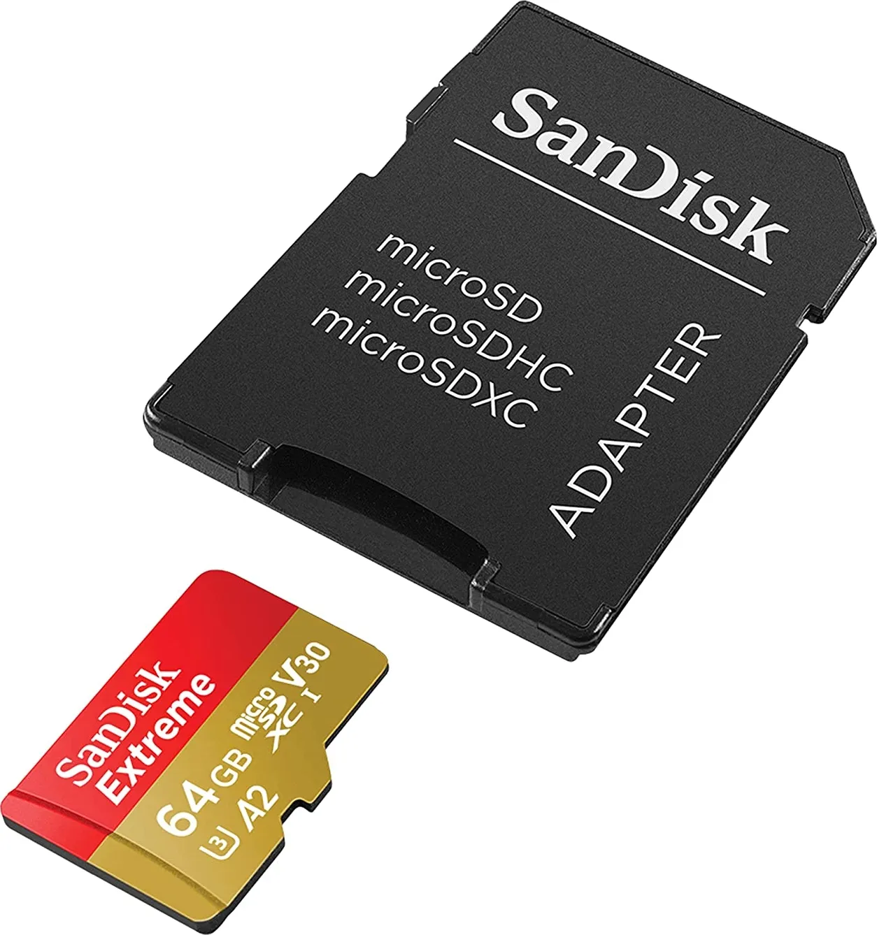 Карта памяти Sandisk Extreme microSDXC 64GB + SD Adapter (SDSQXAH-064G-GN6MA)