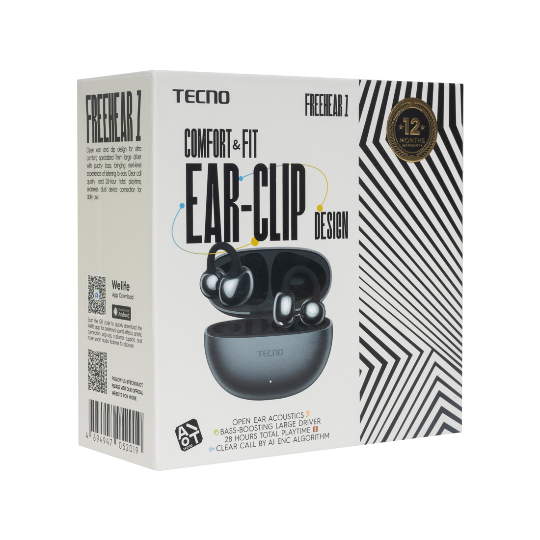 Наушники TECNO FreeHear 1 Grey  (OW01-G)