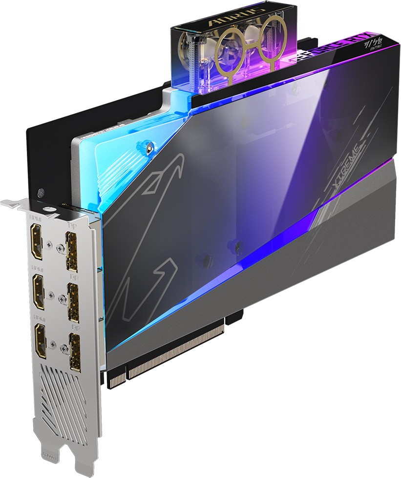 Видеокарта Gigabyte AORUS GeForce RTX 3080 XTREME WATERFORCE WB 10G  (GV-N3080AORUSX WB-10GD)