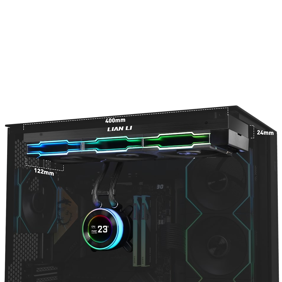 Водяное охлаждение для CPU Lian Li Hydroshift lI LCD-C 360TL Black (G89.GHS2LCD36TB.00)