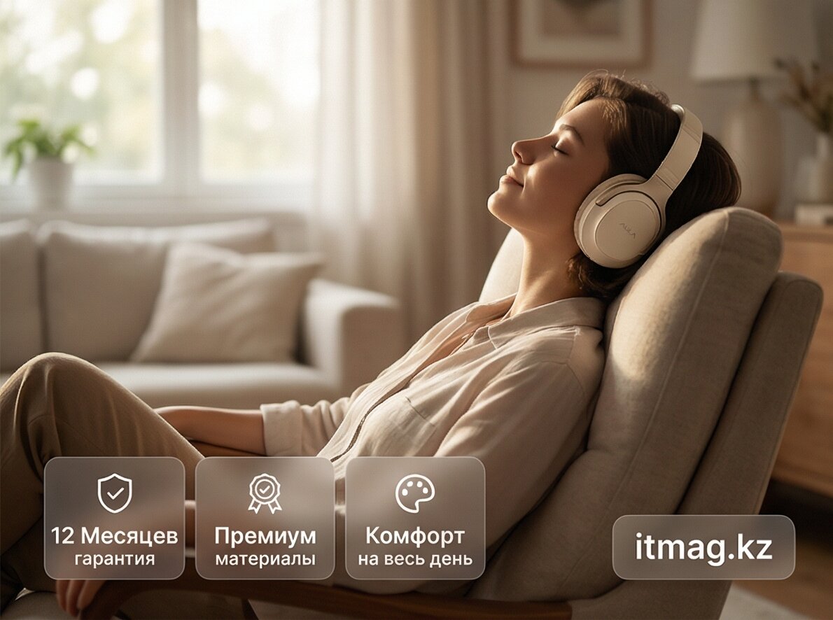 Наушники с микрофоном AULA A500 Beige, ANC,1000mAh, Type-C (A500 Beige)