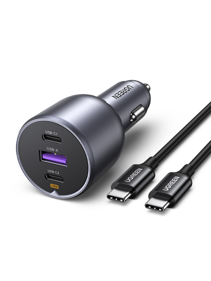 Автомобильное зарядное устройство 2C1A, 130W + Кабель 1м EC705 (55511) UGREEN