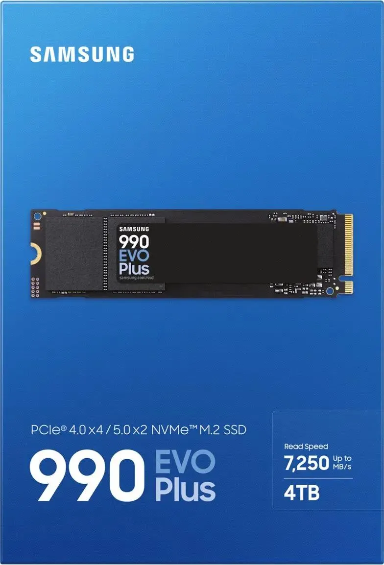 Твердотельный накопитель SSD Samsung 990 EVO Plus 4 TB PCIe 5.0, NVMe 2.0 (MZ-V9S4T0BW)