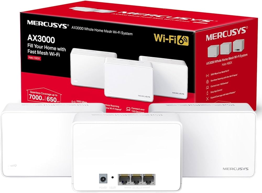 Домашняя Mesh Wi-Fi система GbE AX3000 Mercusys Halo (Halo H80X(3-pack)(EU))
