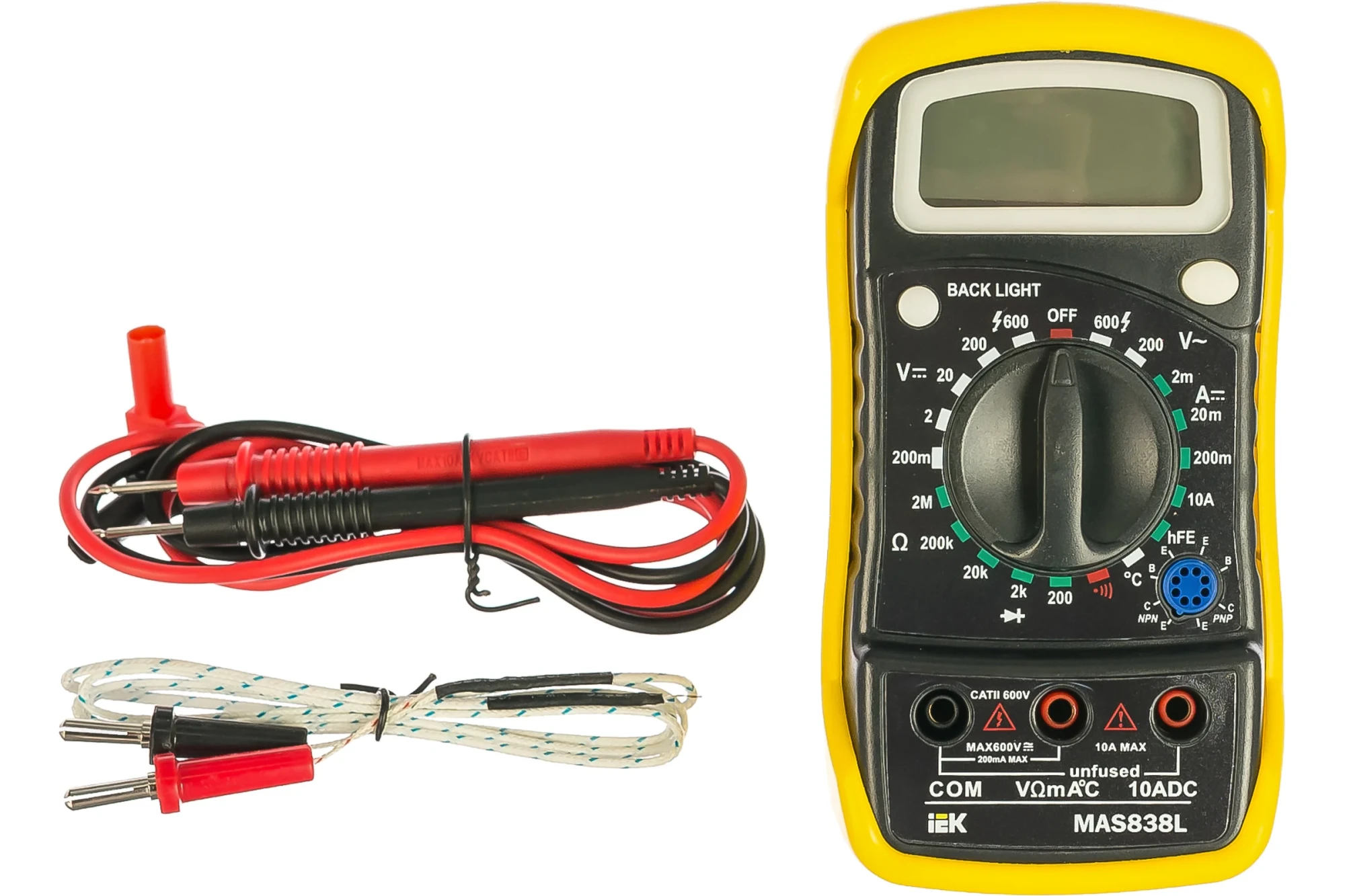 Мультиметр цифровой MASTER MAS838L IEK (TMD-3L-838)