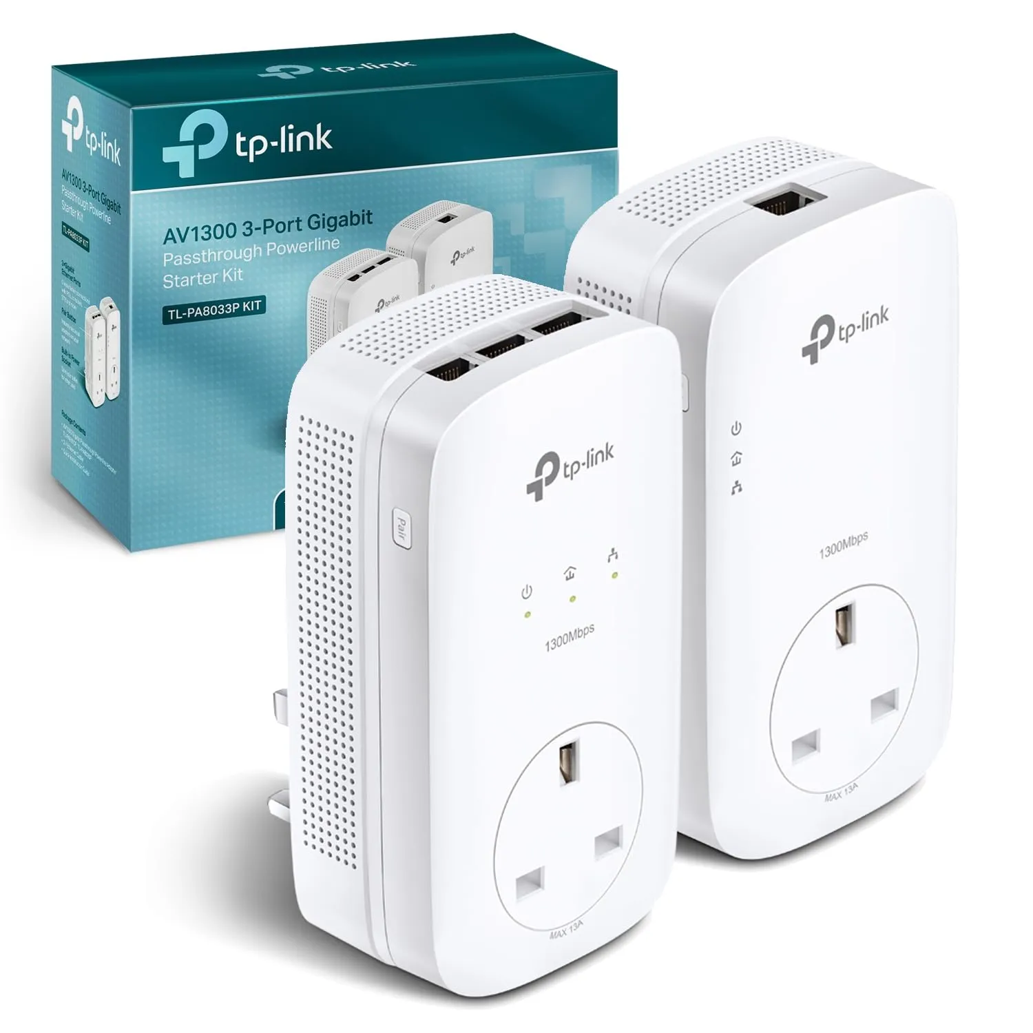 Сетевой адаптер Powerline Tp-Link TL-PA8033P KIT (TL-PA8033P KIT(EU))