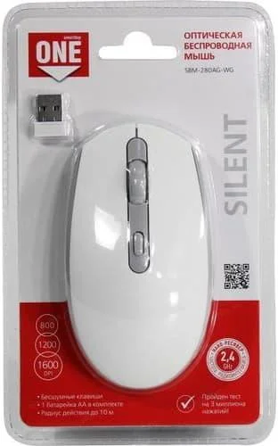 Мышь беспроводная SmartBuy ONE 280, белый (SBM-280AG-WG)